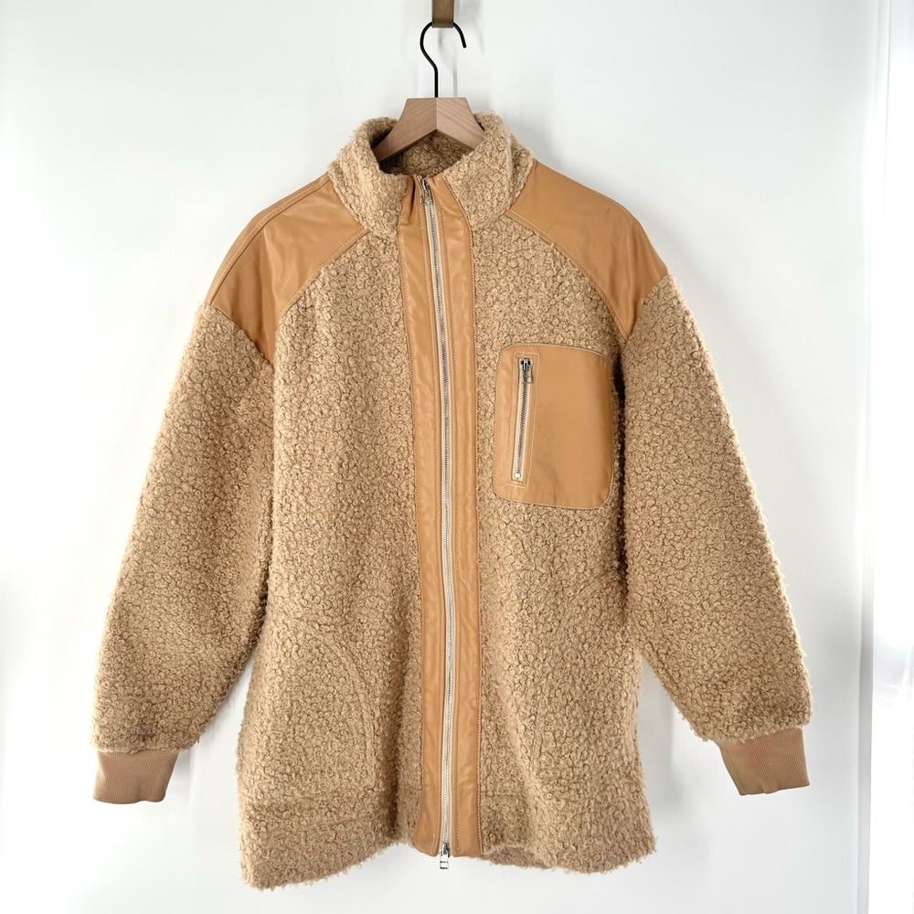 Staud Scrabble Patchwork-Effect Faux Shearling Co… - image 2